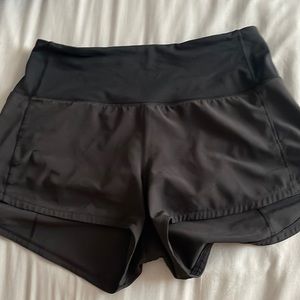 Lululemon black speed up shorts